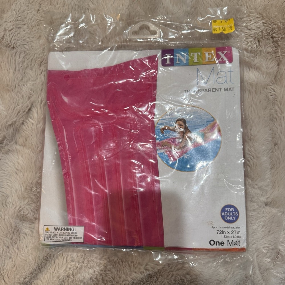 INTEX Adult Pool Mat 27" x 72" Pink Color New Old Stock 2016